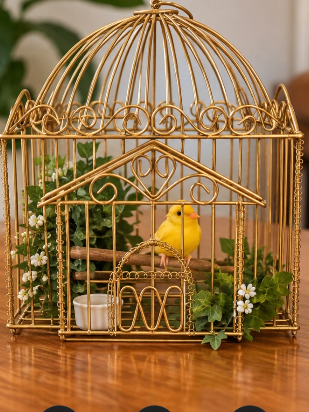 Gold Decorative Birdcage Accent